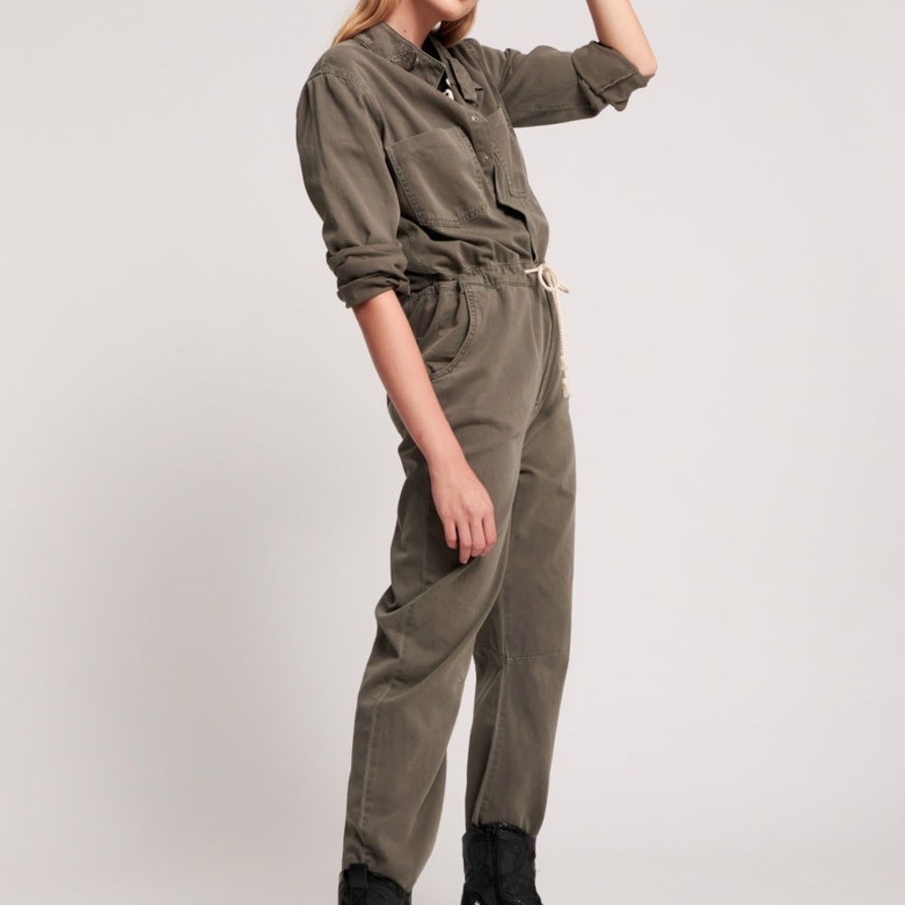 OneTeaspoon x Free People Starship M 8/10 Pink Utility Denim Jumpsuit Coveralls - Picture 9 of 13